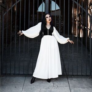 Lively Ghosts Edge of Seventeen Dress Velvet Gothic Maxi Dress With Pockets!